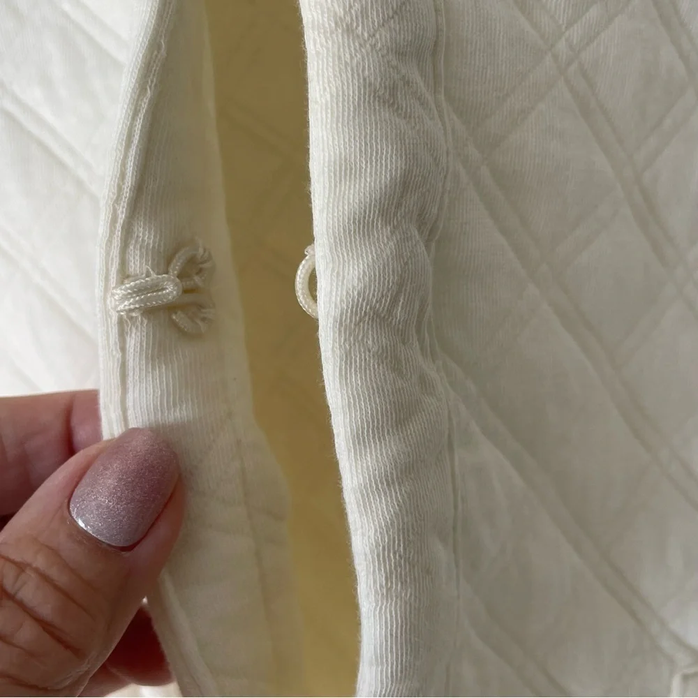 J.Crew Factory Women's Quilted Jacket Size XL Cream Long Sleeve‎ Patch Pockets - Picture 5 of 8